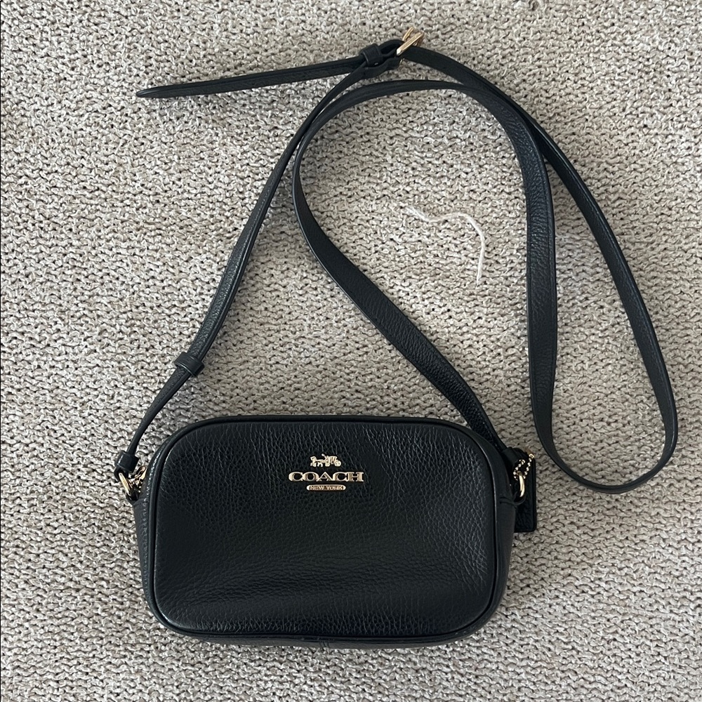 Coach Black Pebbled Leather Crossbody Bag